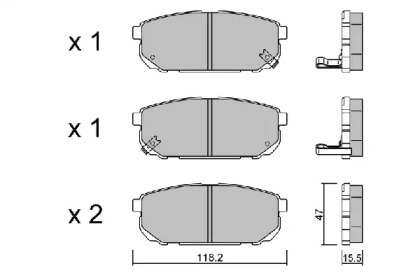 Комплект тормозных колодок AISIN BPKI-2001